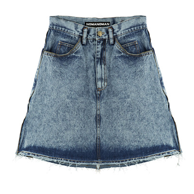 迷你牛仔拉链短裙