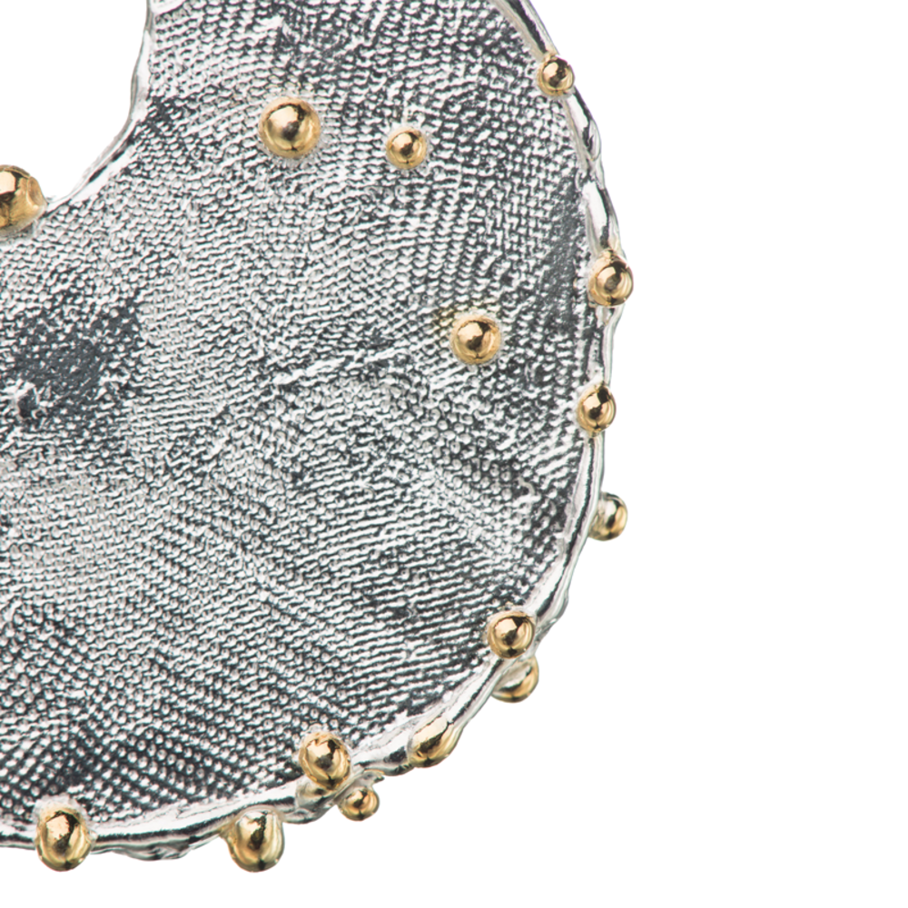 原创布纹纹理半圆片耳环-4