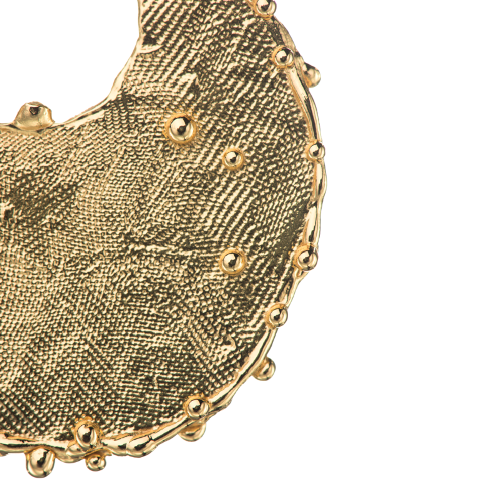 原创布纹纹理半圆片耳环-4