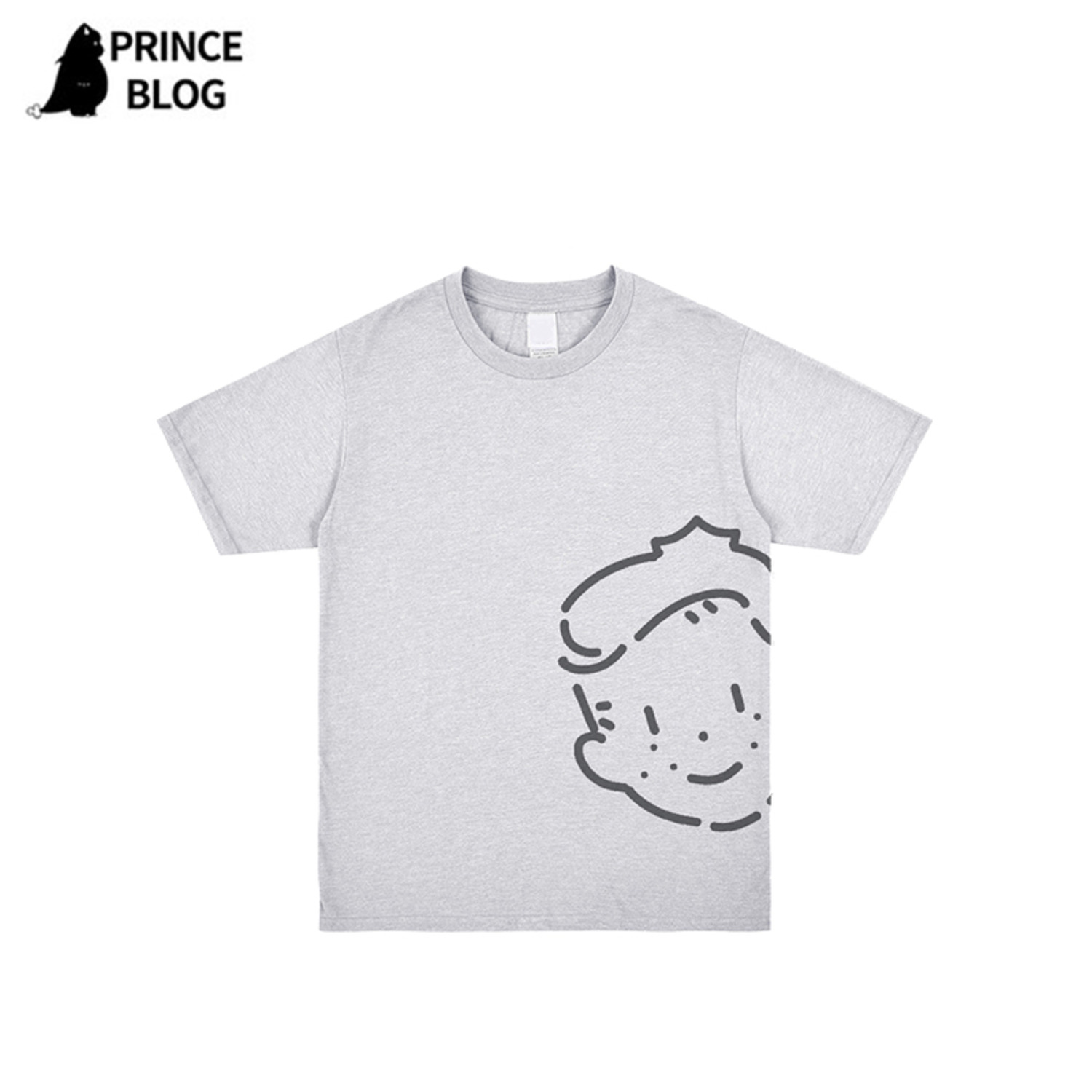 小王子官方联名款小王子头像印花纯棉圆领T恤-4