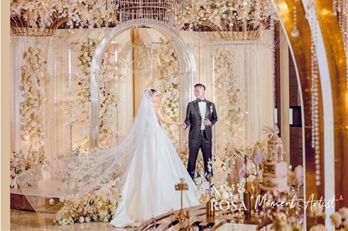 蔷薇婚礼 | 香槟金、月光白,这场婚礼浪漫的不像话