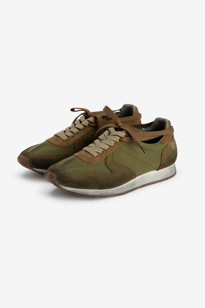 Okayama Canvas Heritage Marathon Shoes, distressed