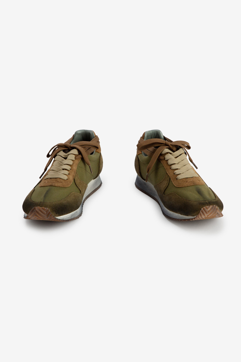 Okayama Canvas Heritage Marathon Shoes, distressed-5