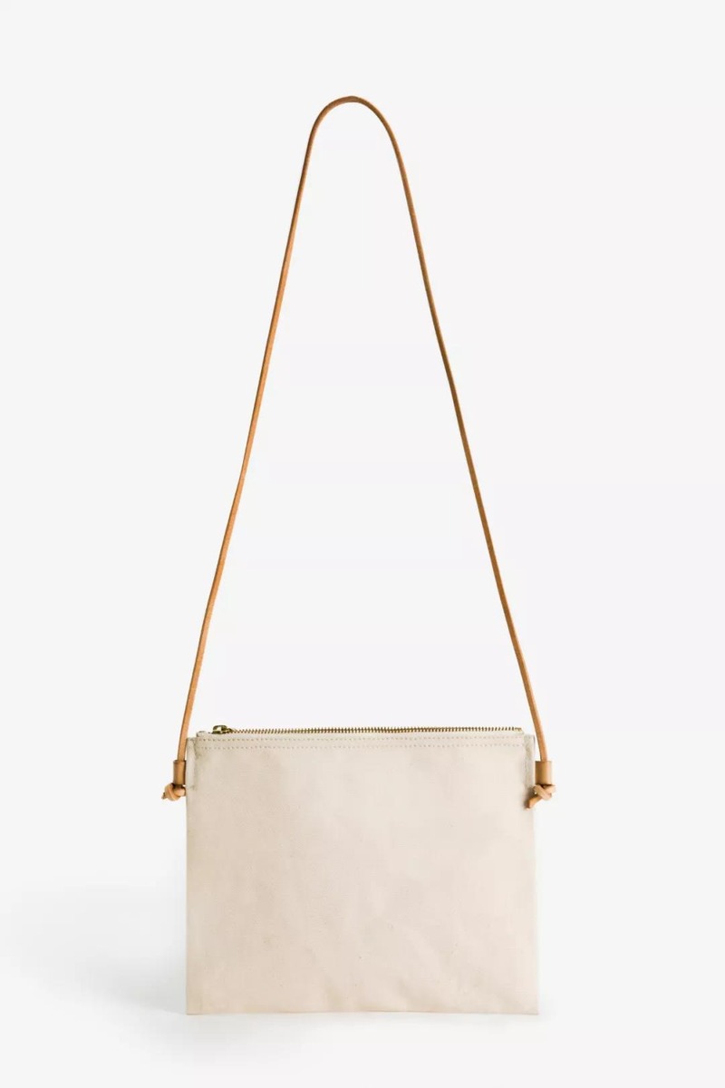 Japanese canvas with Italian vegetable tanned leather Crossbody bag-2