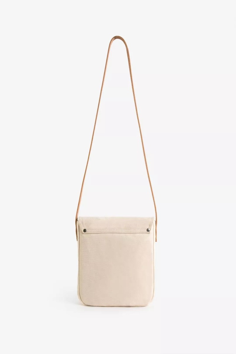 Okayama canvas Italian leather clamshell crossbody bag-5