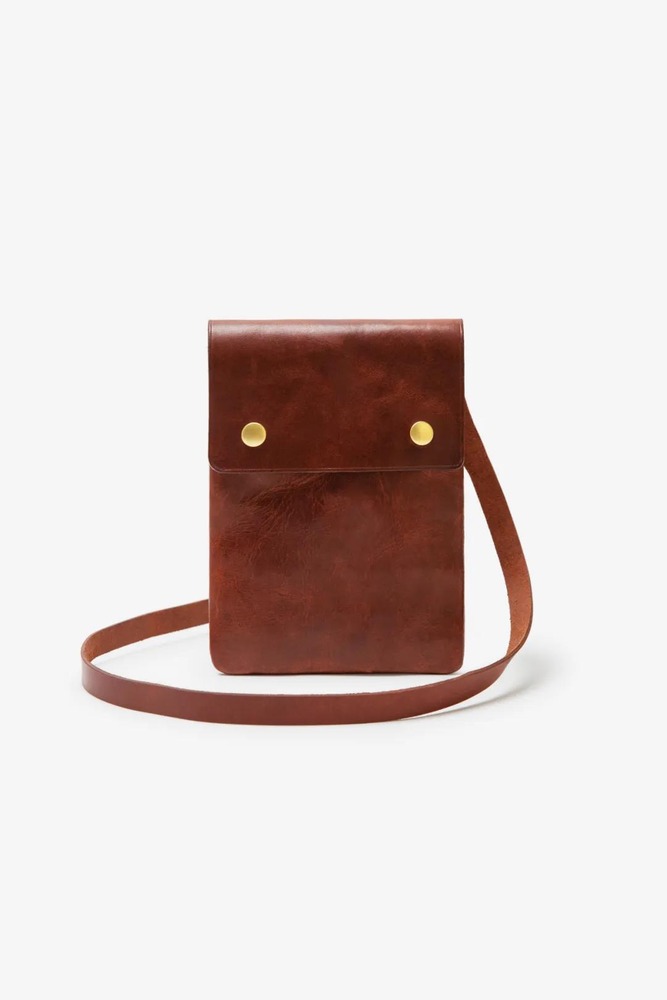 Italian Waxed Leather Military Crossbody Pouch