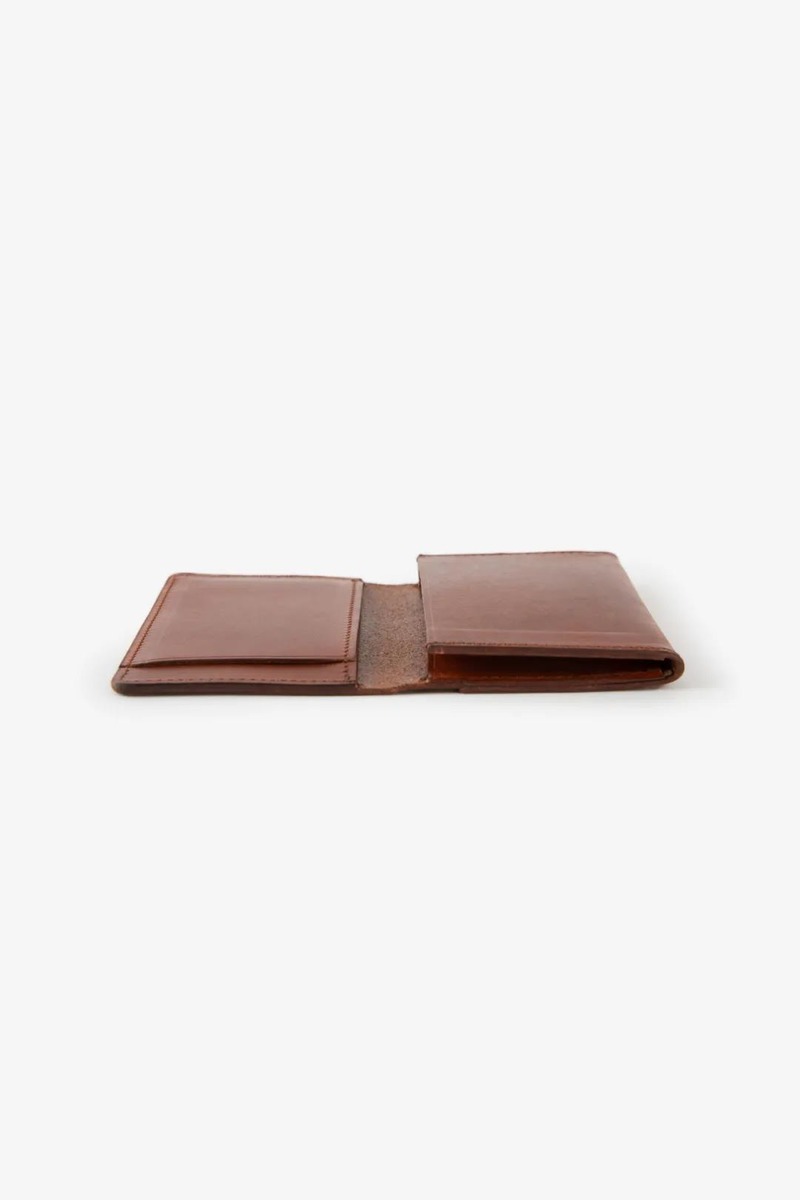 Italian Waxed Leather Bifold Card Holder Wallet-2