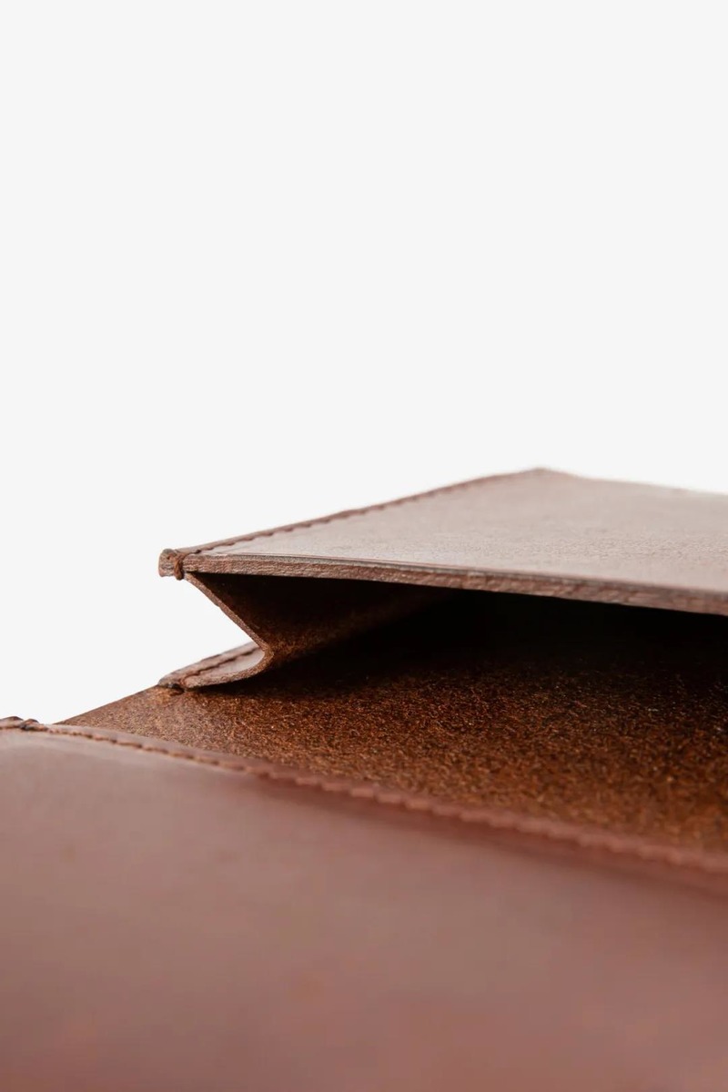 Italian Waxed Leather Bifold Card Holder Wallet-4