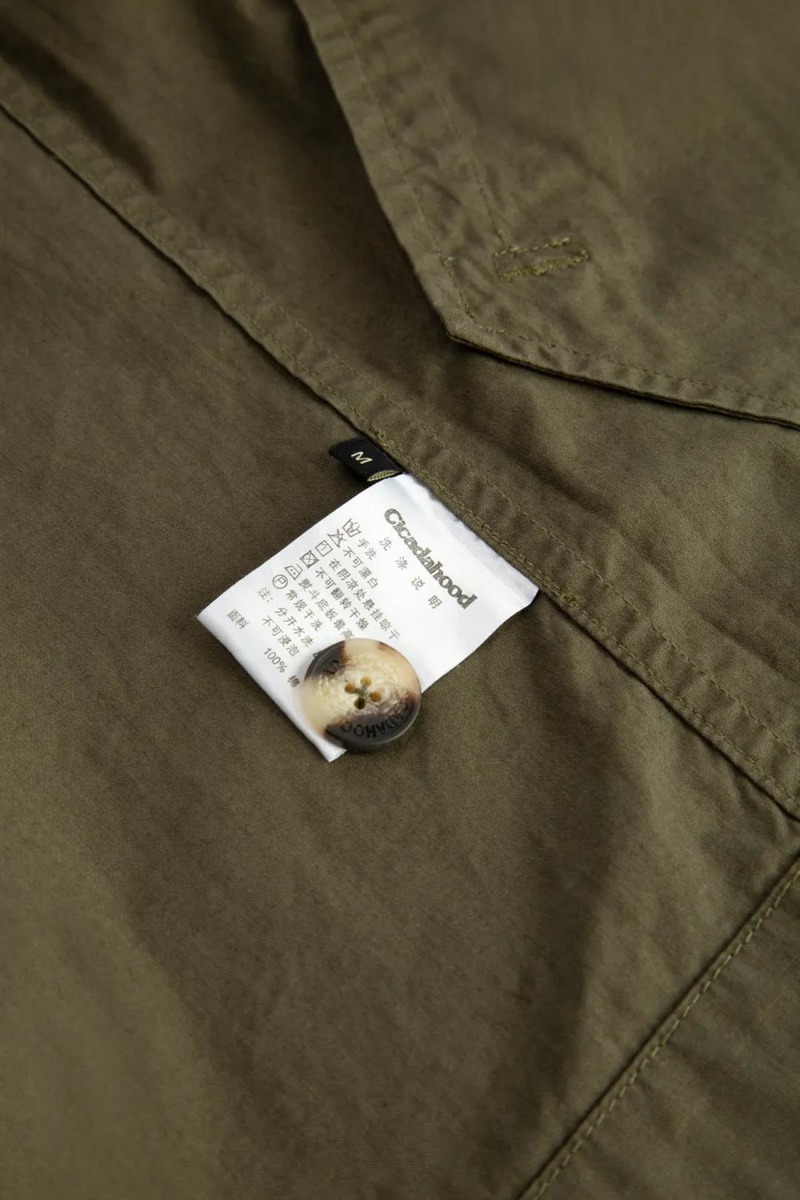 Japanese Poplin French Slant Pocket Shirt Jacket,unisex (army green)-2