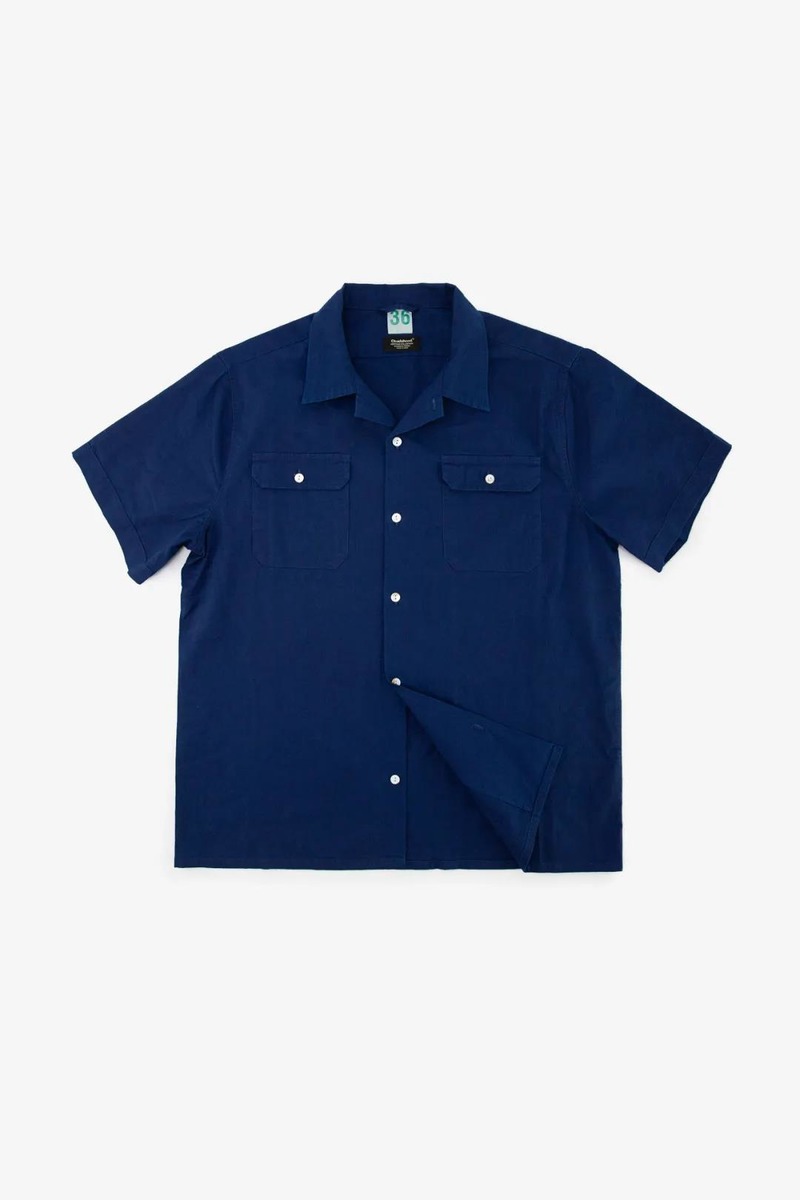 Japanese Indigo Cuban Collar Shirt, unisex