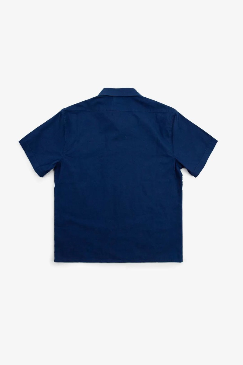 Japanese Indigo Cuban Collar Shirt, unisex-5