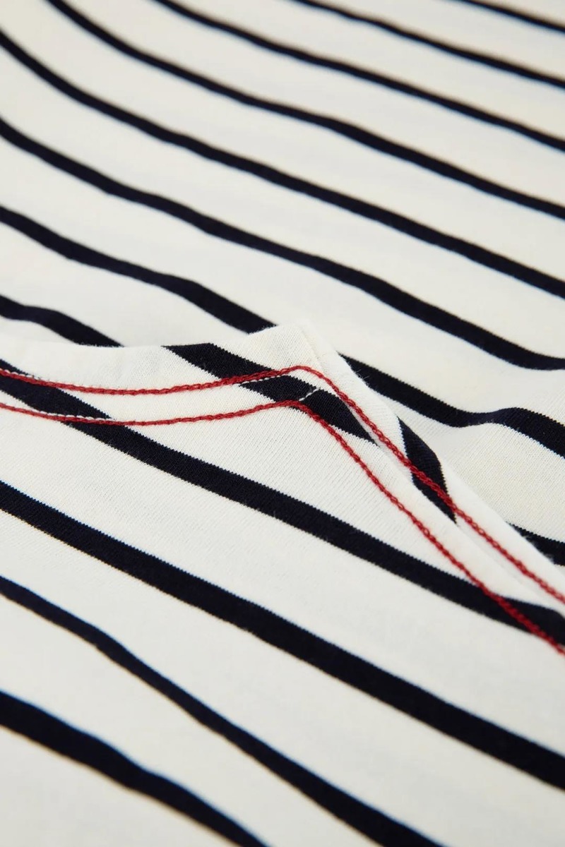 French Striped Sailor T-Shirt, uniex (white)-3
