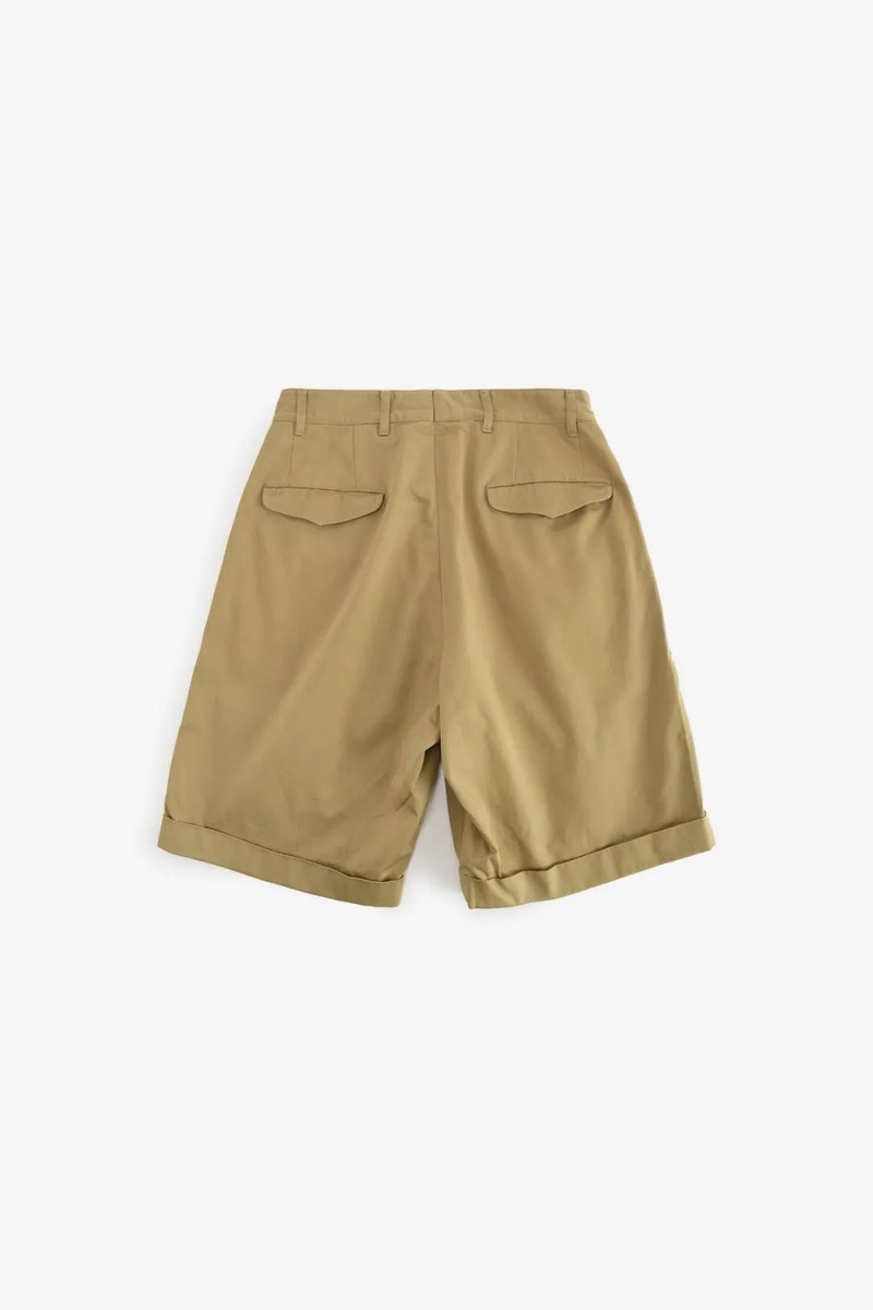 Japanese Cotton Twill Bermuda Chino Shorts, unisex(khaki)-4