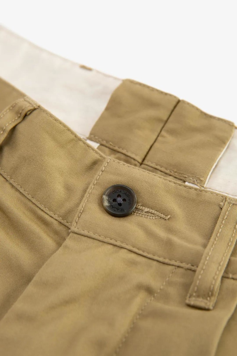 Japanese Cotton Twill Bermuda Chino Shorts, unisex(khaki)-3