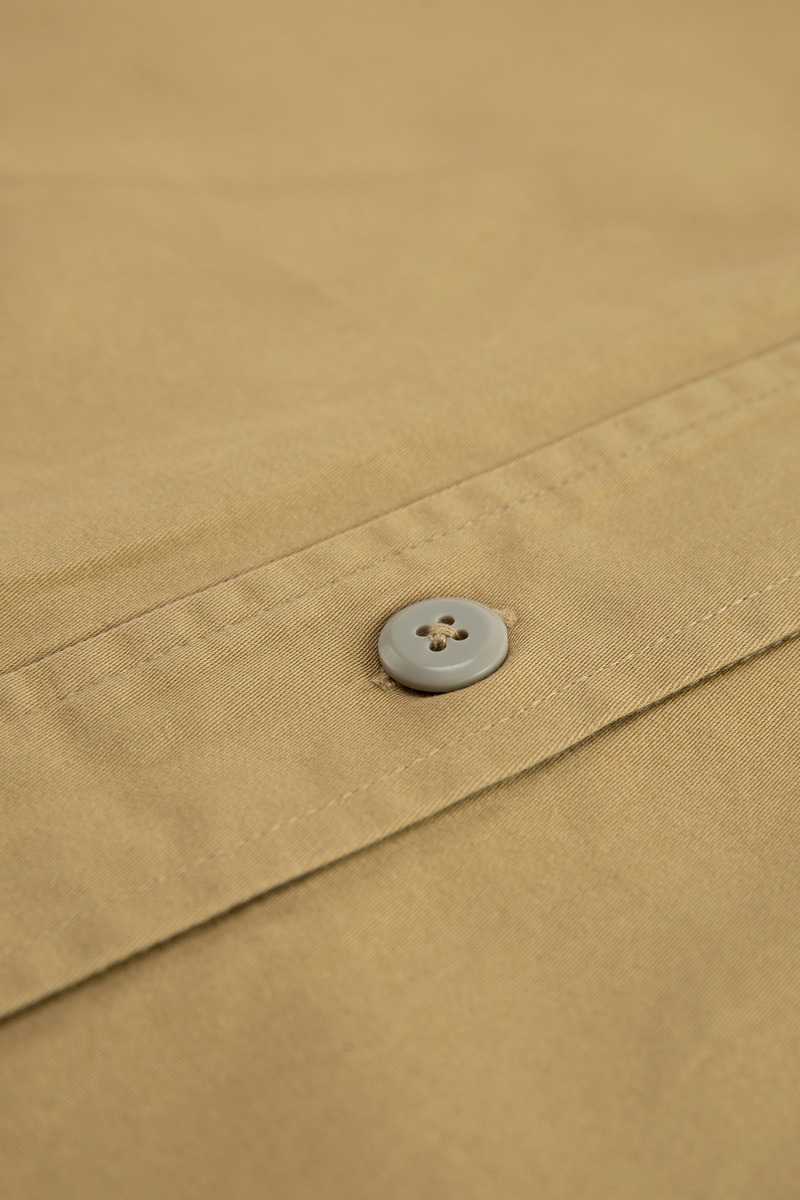 Japanese Cotton Twill Military Short Sleeved Field Shirt,unisex-4