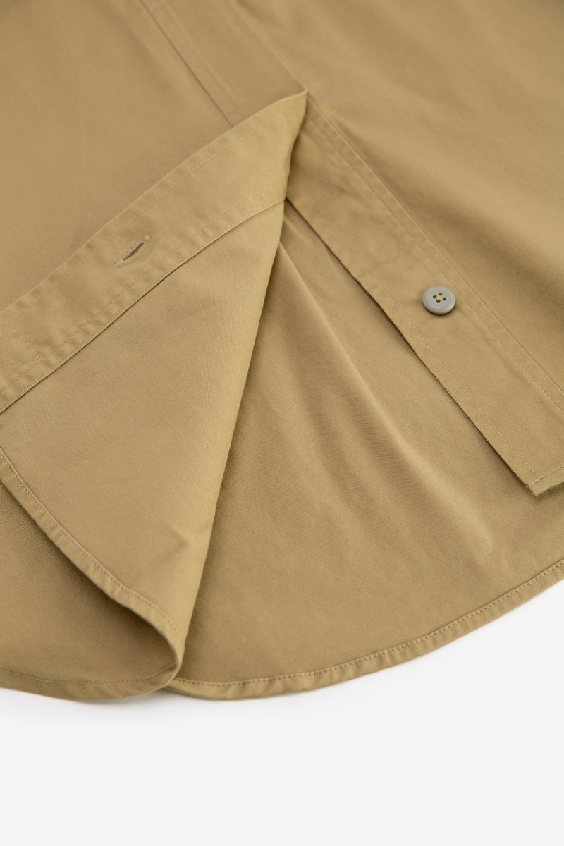 Japanese Cotton Twill Military Short Sleeved Field Shirt,unisex-3