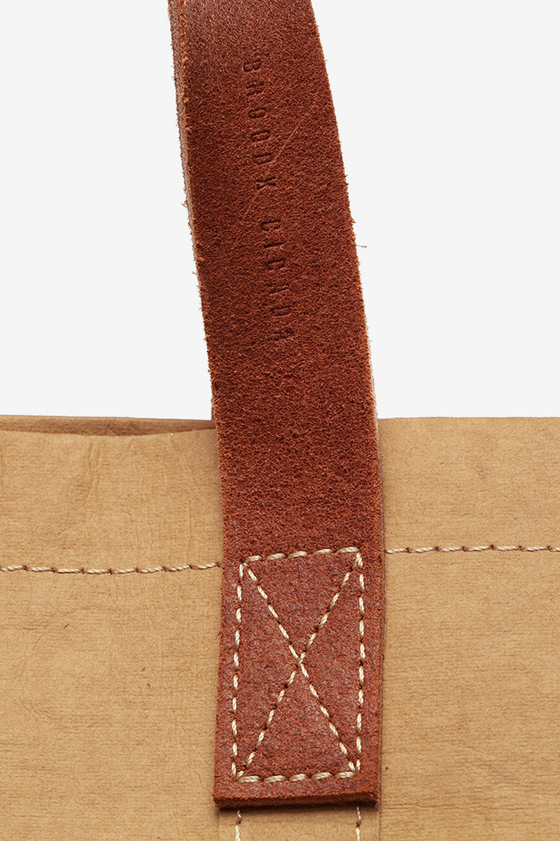 kraft paper & cowhide tote bag-4