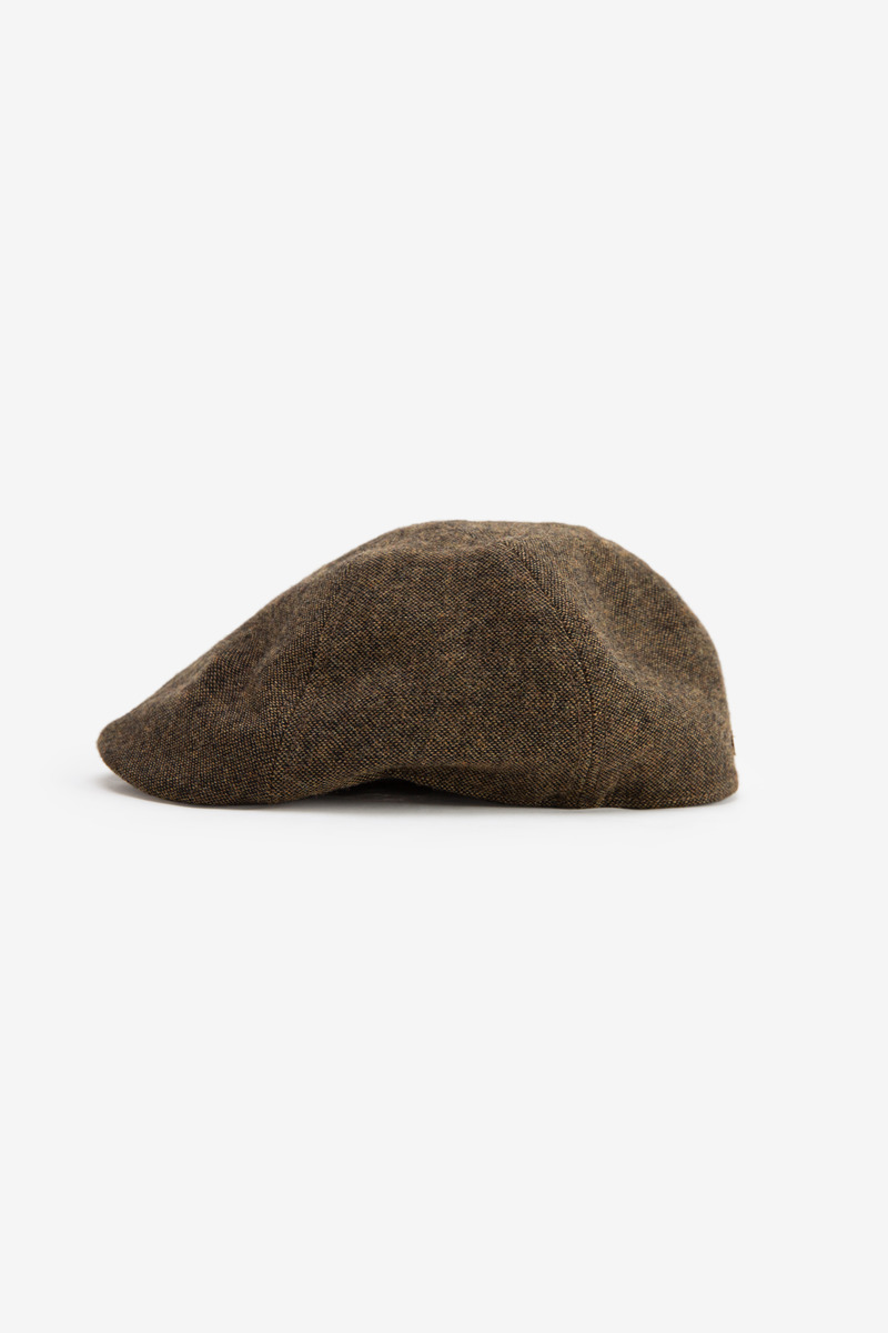 British Wool Blend 6 Panels Duckbill Flat Cap, unisex-3