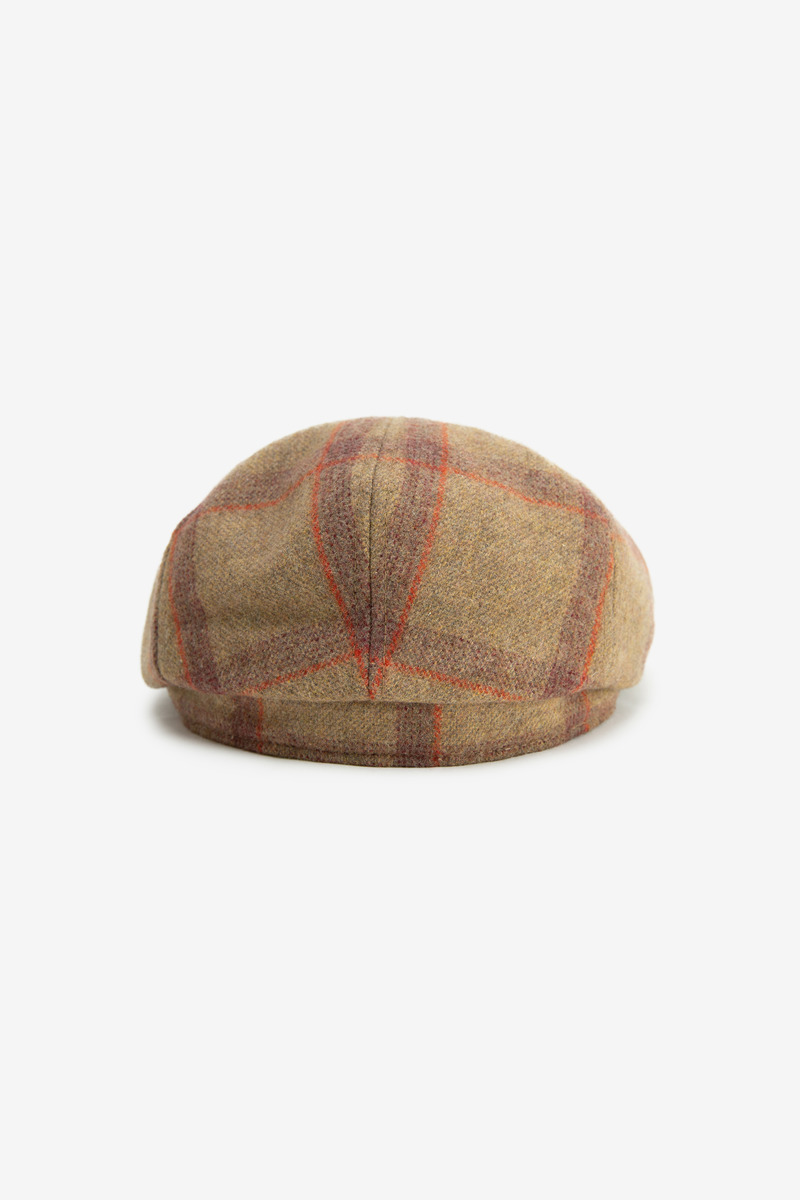 British Wool Blend Plaid Newsboy Cap, unisex-2