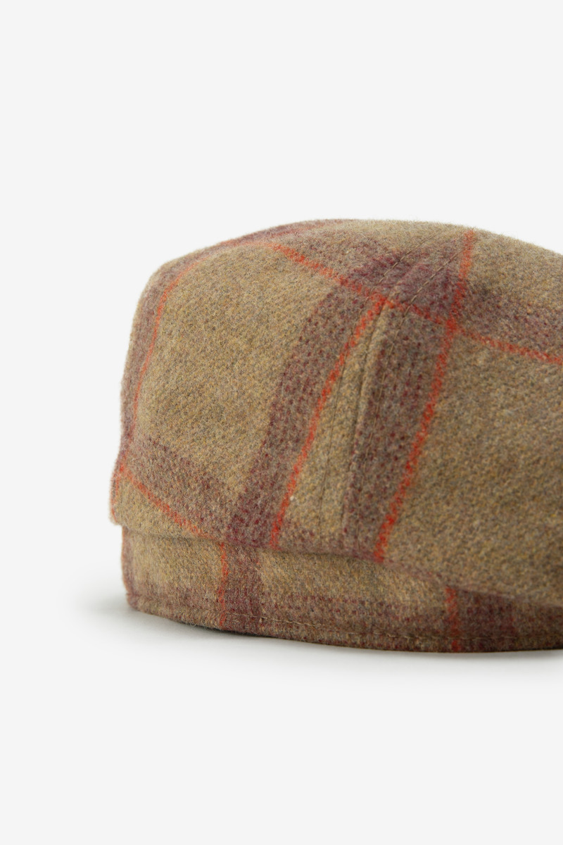 British Wool Blend Plaid Newsboy Cap, unisex-3