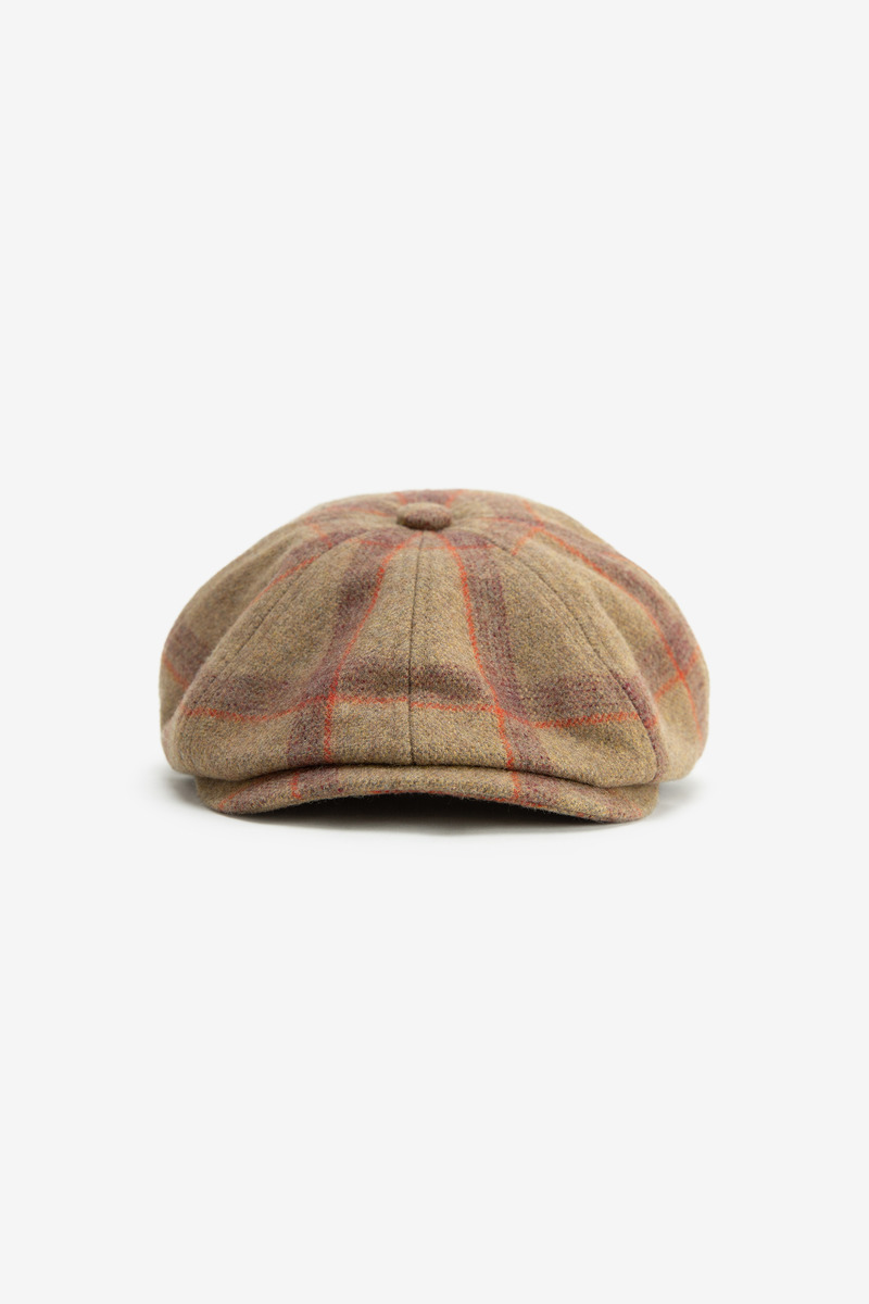 British Wool Blend Plaid Newsboy Cap, unisex-5