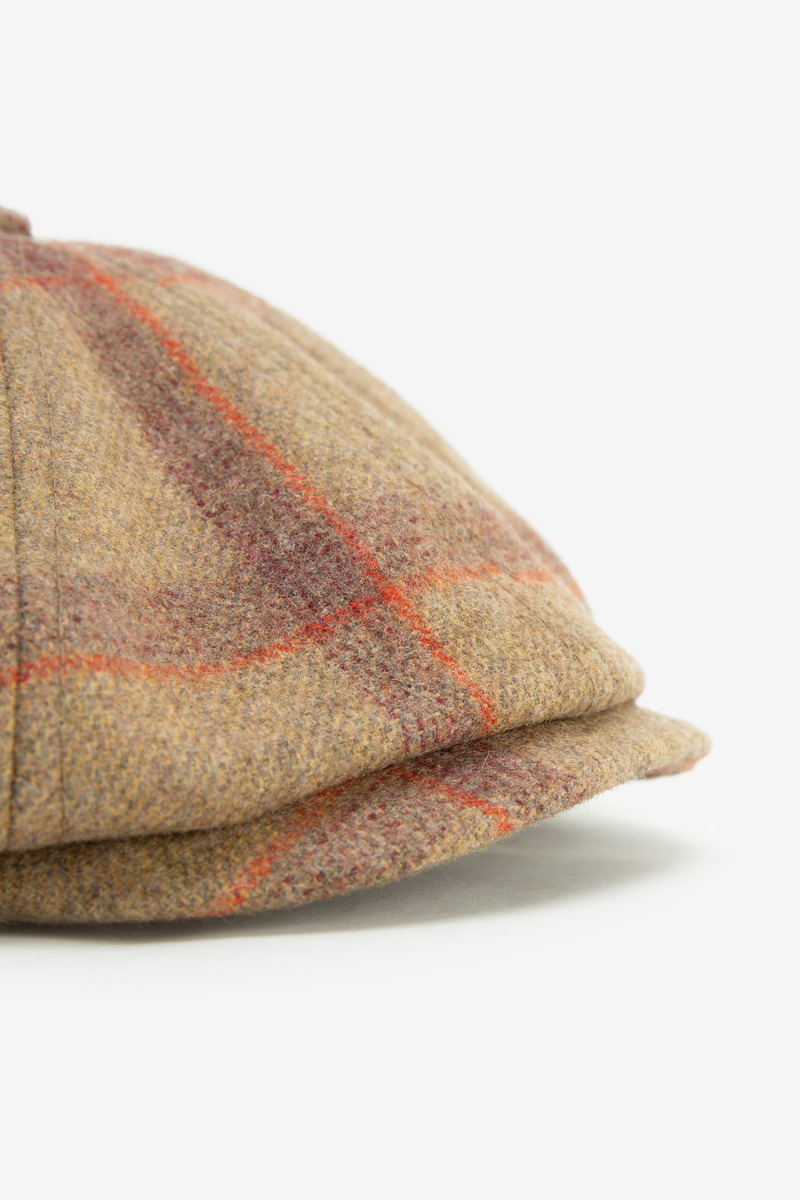 British Wool Blend Plaid Newsboy Cap, unisex-4