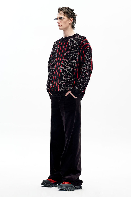 AW20原创设计 雪尼尔提花针织毛衣