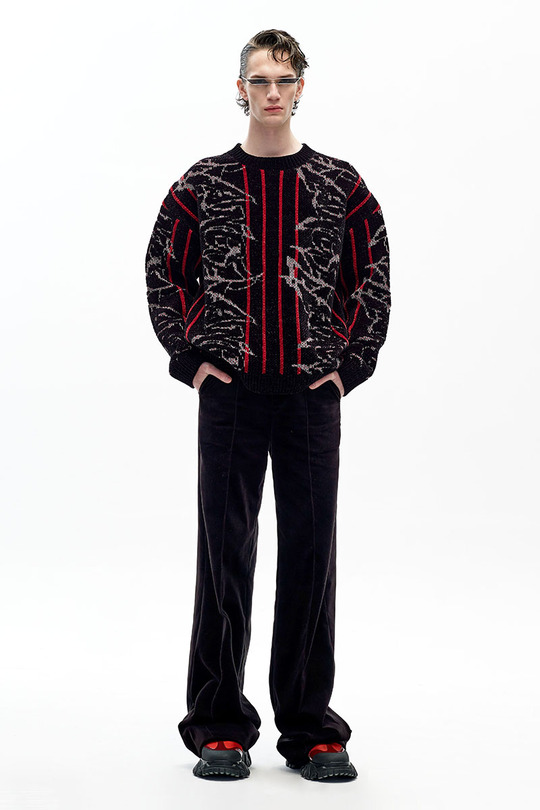 AW20原创设计 雪尼尔提花针织毛衣