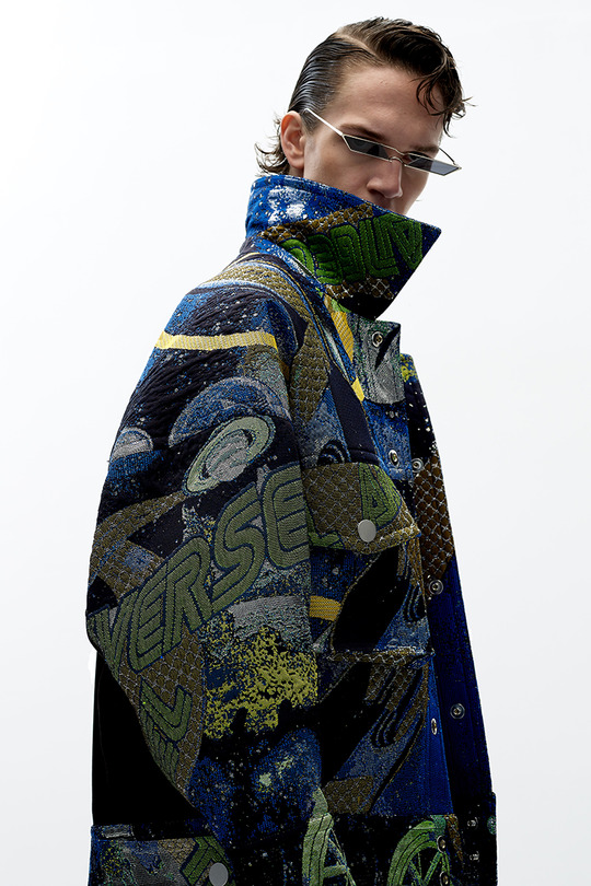 AW20 原创设计宇宙提花双口袋夹克