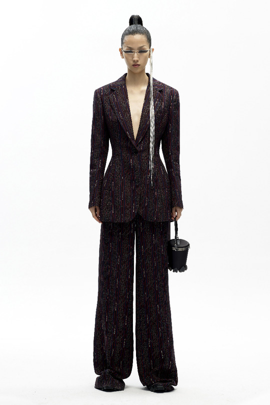 AW20 原创设计宽肩收腰剪裁西装