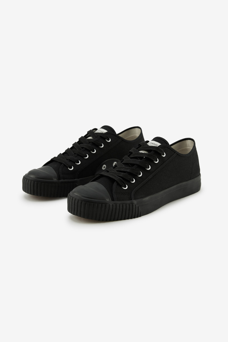 Okayama Canvas Vulcanized shoes, low-top, all black-2