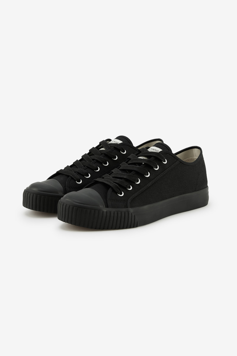 Okayama Canvas Vulcanized shoes, low-top, all black