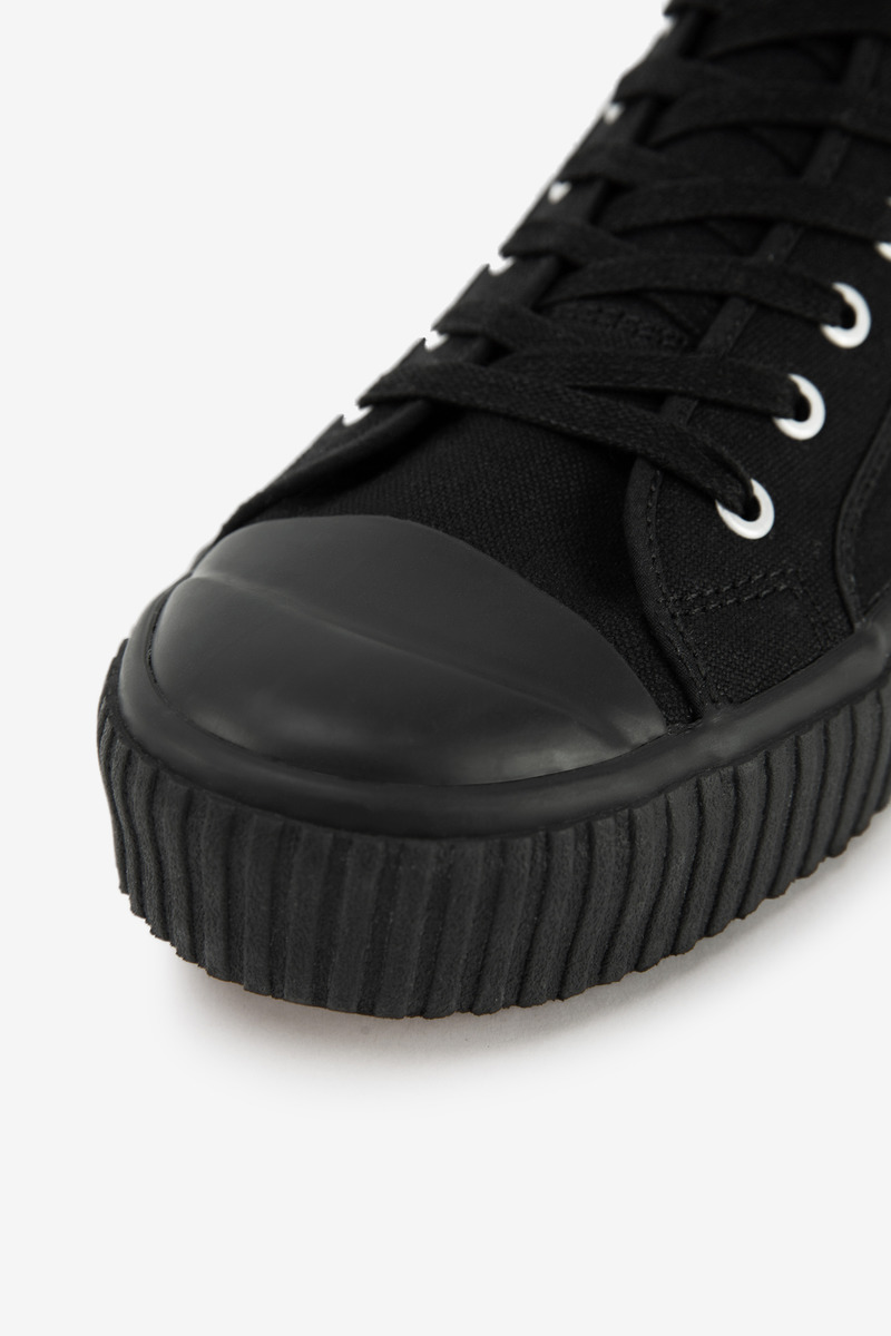 Okayama Canvas Vulcanized Shoes, high-top, all black-3