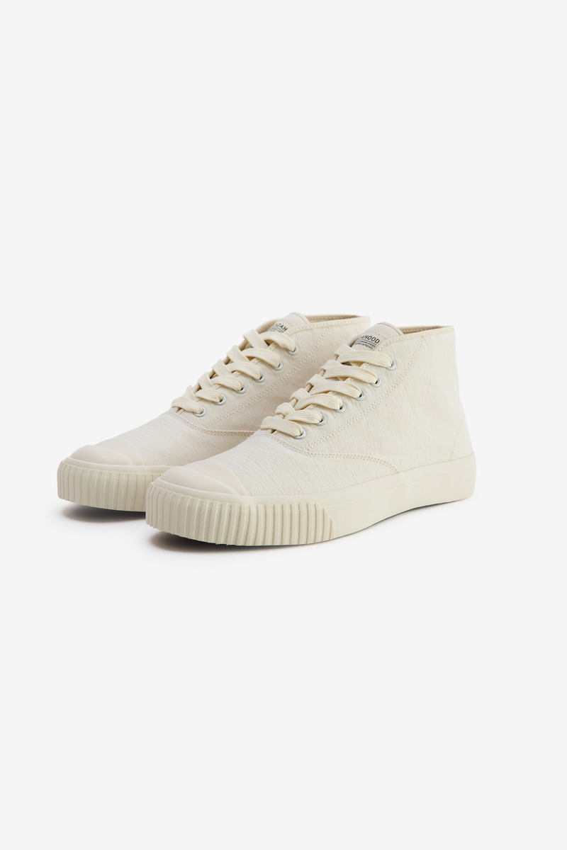 Japanese U.S. Army Duck High Top Deck Shoes(natural white)