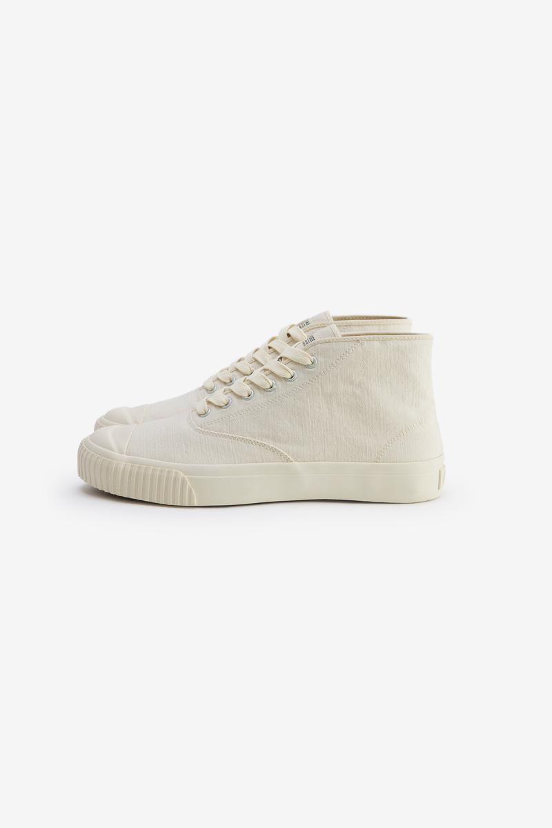 Japanese U.S. Army Duck High Top Deck Shoes(natural white)-2