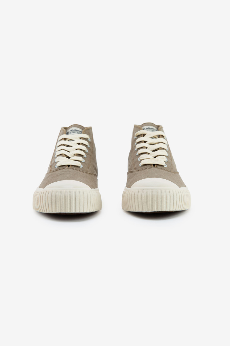 Japanese U.S. Army Duck High Top Deck Shoes(grey beige/natural white)-2