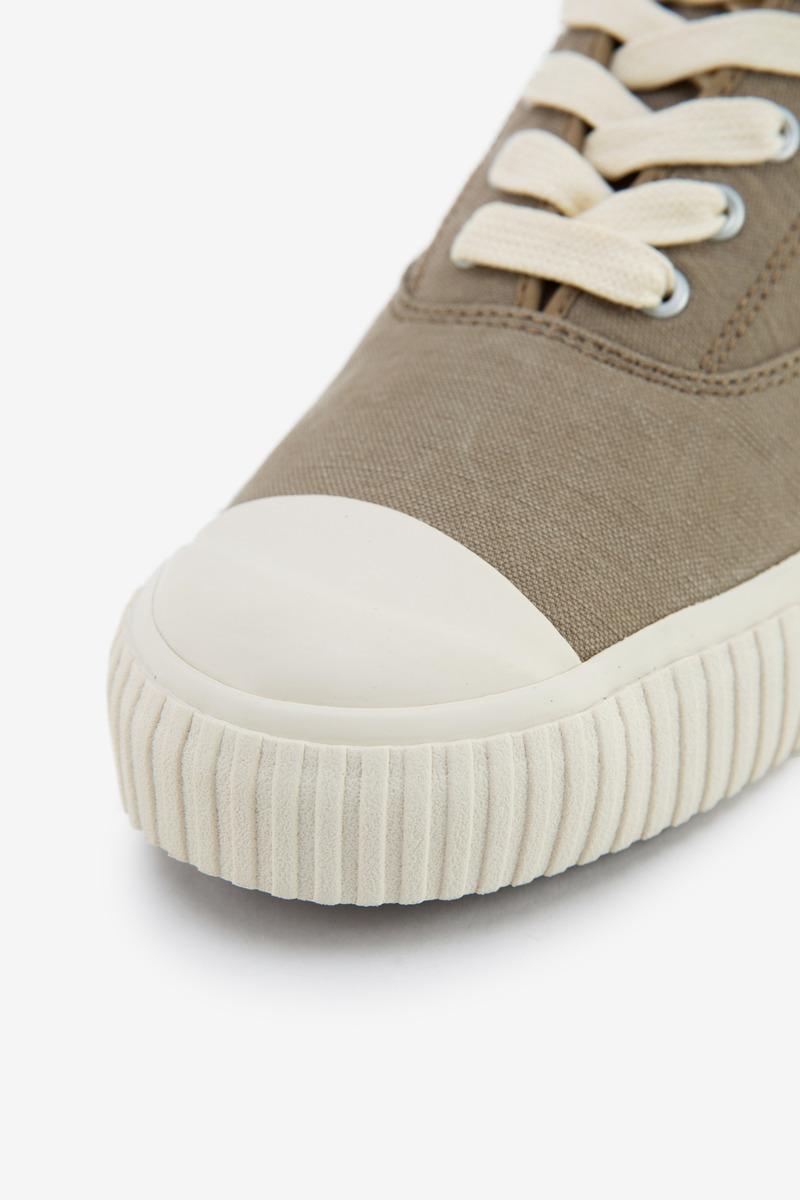 Japanese U.S. Army Duck High Top Deck Shoes(grey beige/natural white)-3