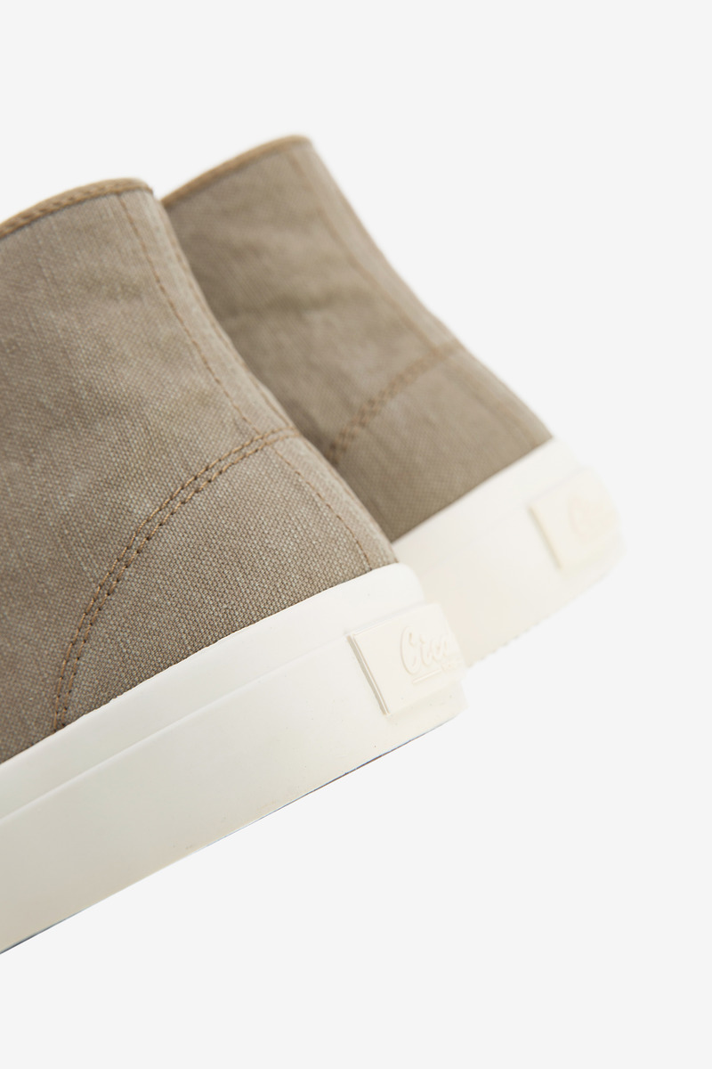 Japanese U.S. Army Duck High Top Deck Shoes(grey beige/natural white)-4