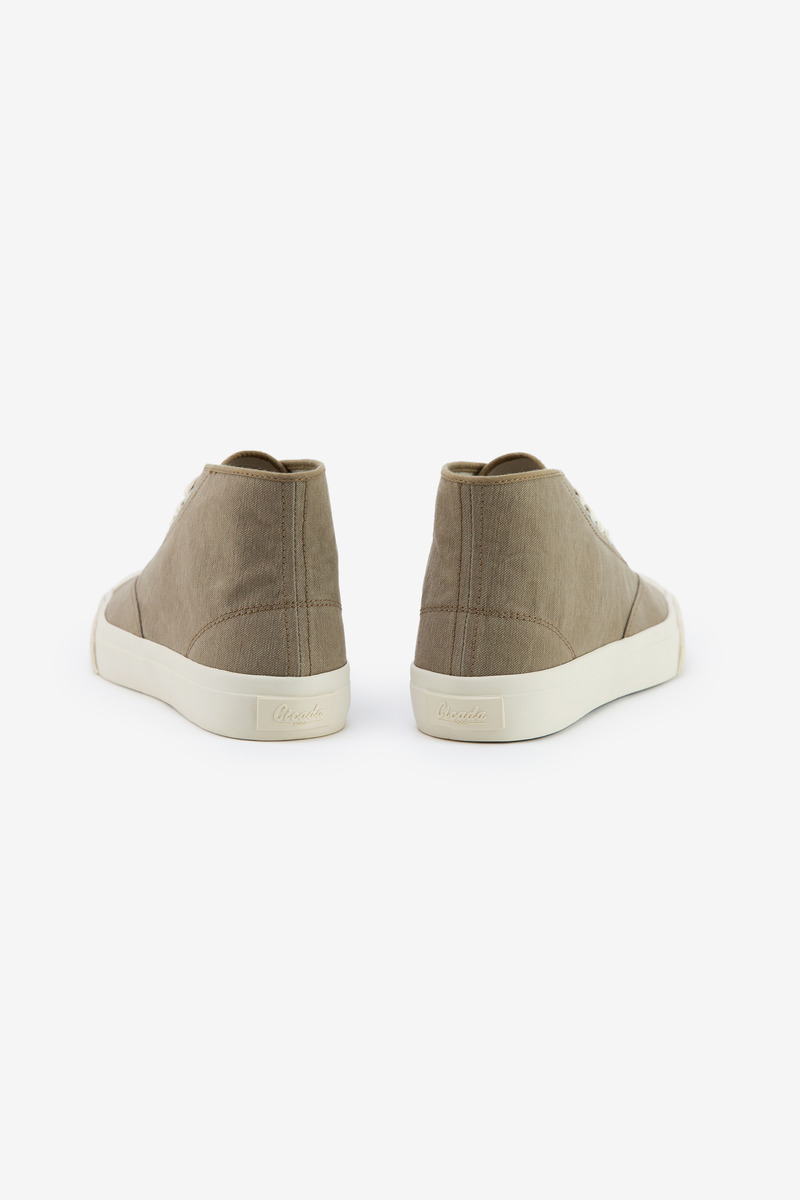 Japanese U.S. Army Duck High Top Deck Shoes(grey beige/natural white)-5