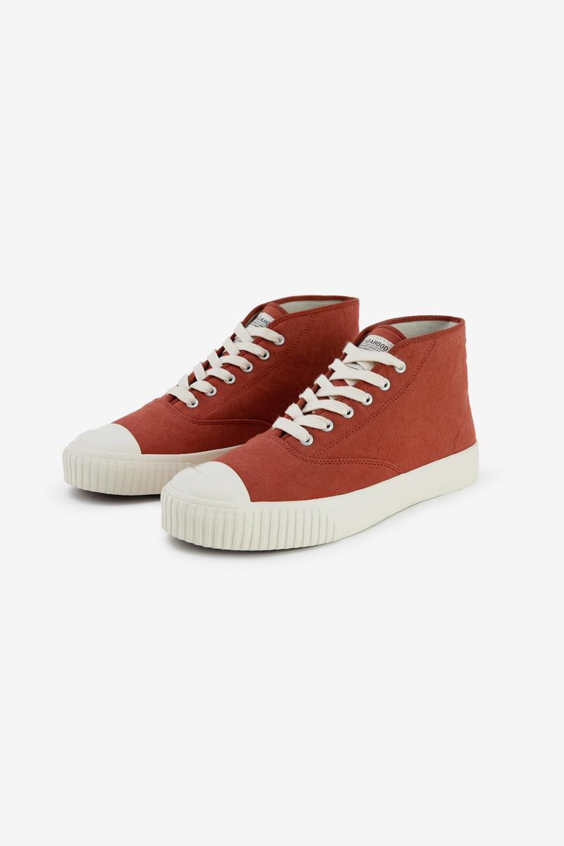 Japanese U.S. Army Duck High Top Deck Shoes(brick red)