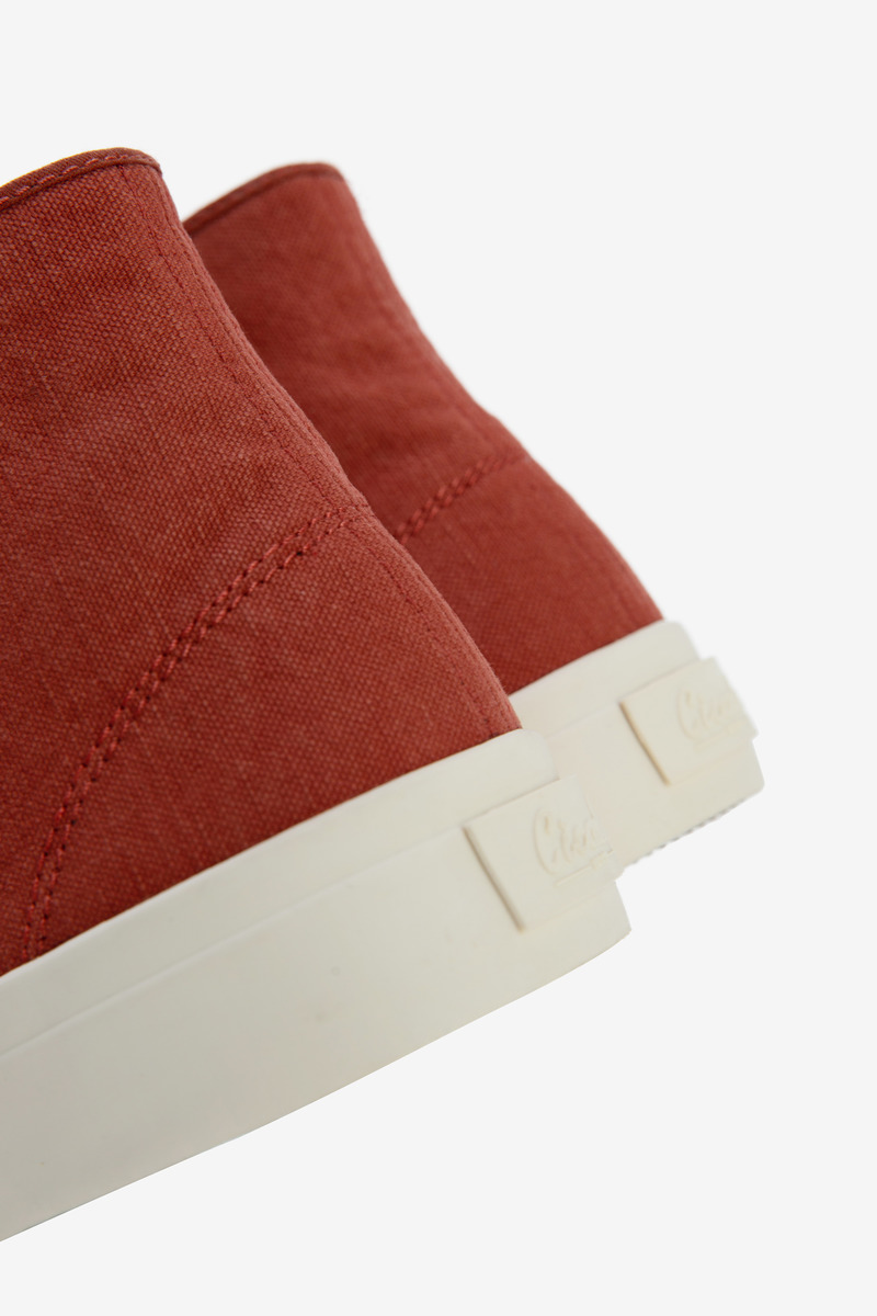 Japanese U.S. Army Duck High Top Deck Shoes(brick red)-2