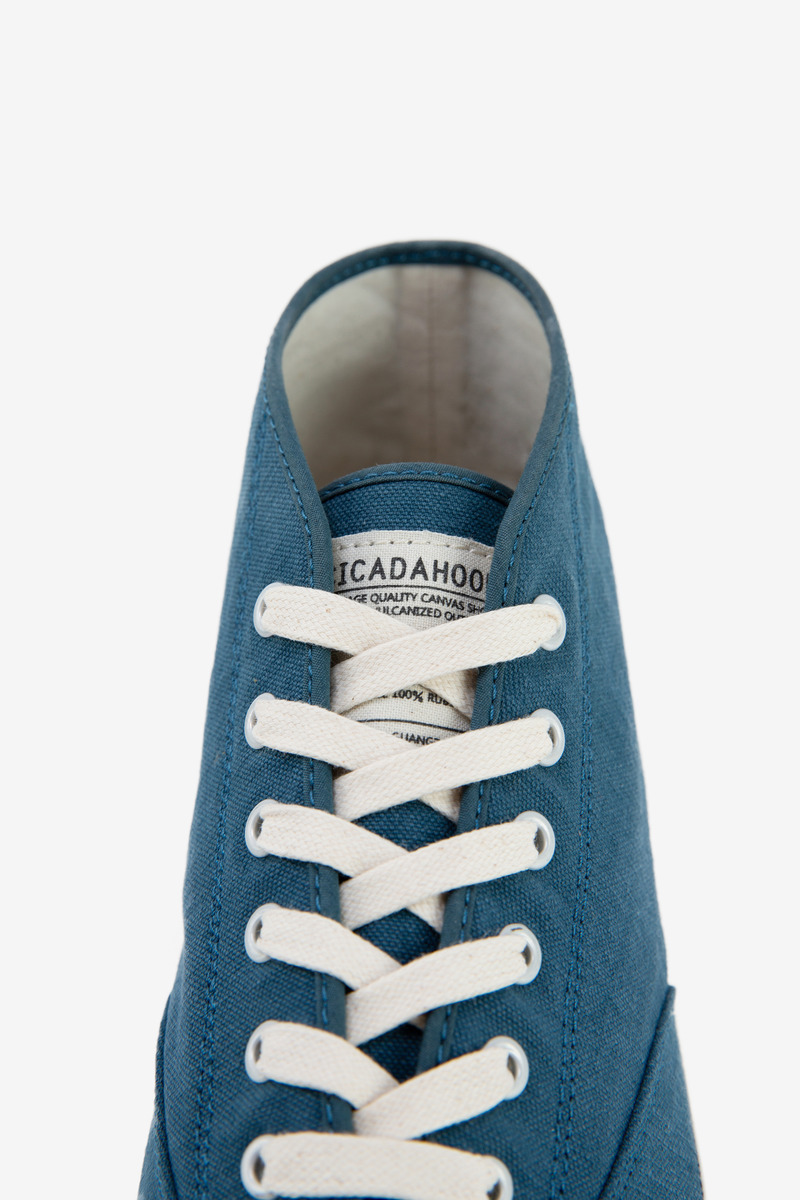 Japanese U.S. Army Duck High Top Deck Shoes(ocean blue)-3