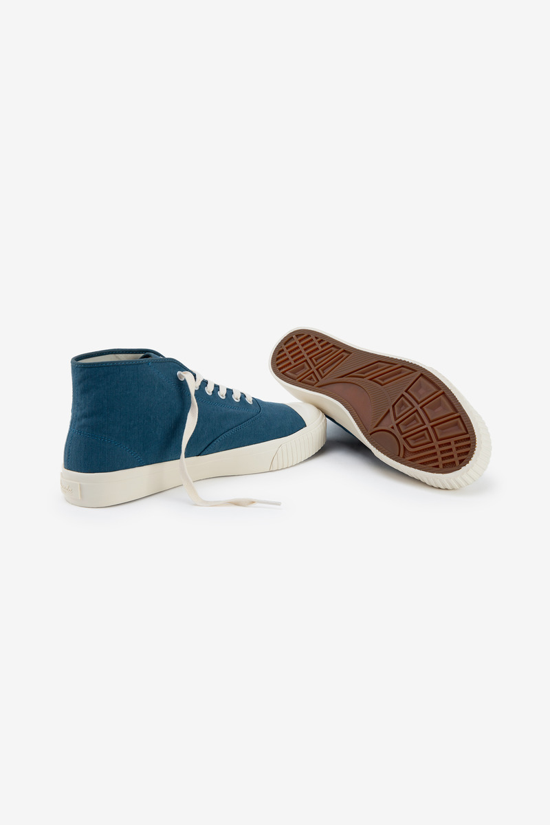 Japanese U.S. Army Duck High Top Deck Shoes(ocean blue)-4