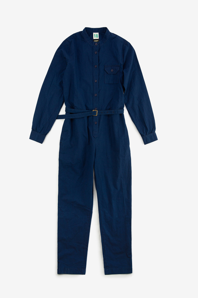 Indigo dyed cotton Workwear Jumpsuit