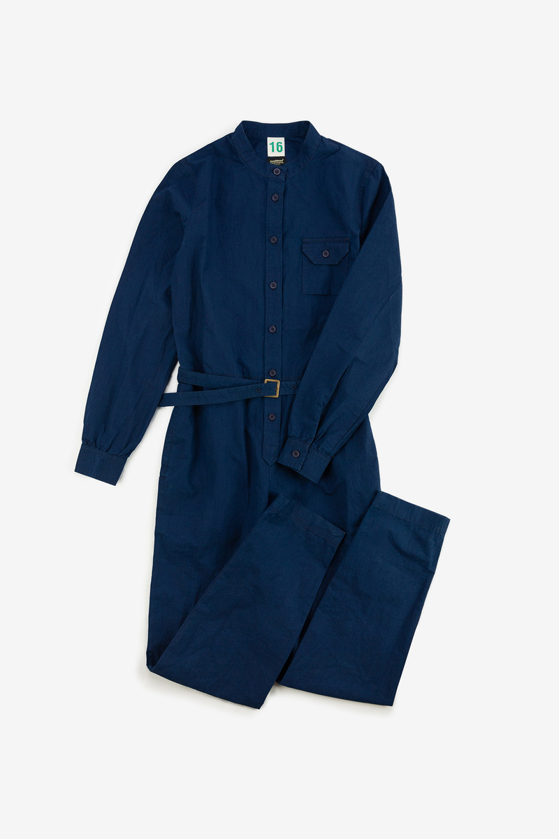 Indigo dyed cotton Workwear Jumpsuit-2