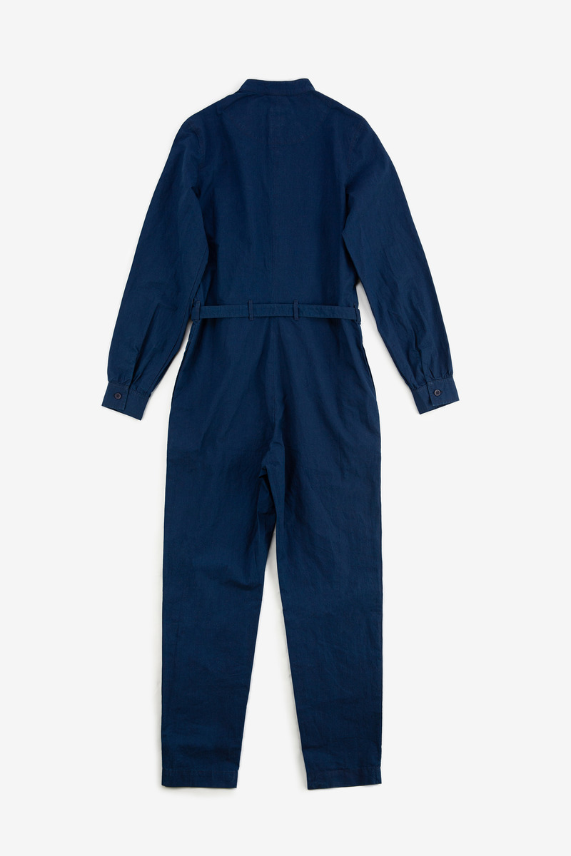 Indigo dyed cotton Workwear Jumpsuit-4