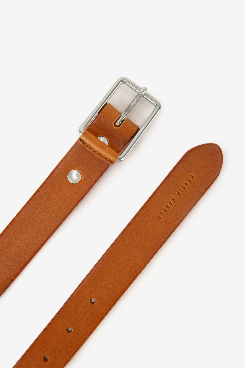 Italian waxed leather Belt (light brown)-4