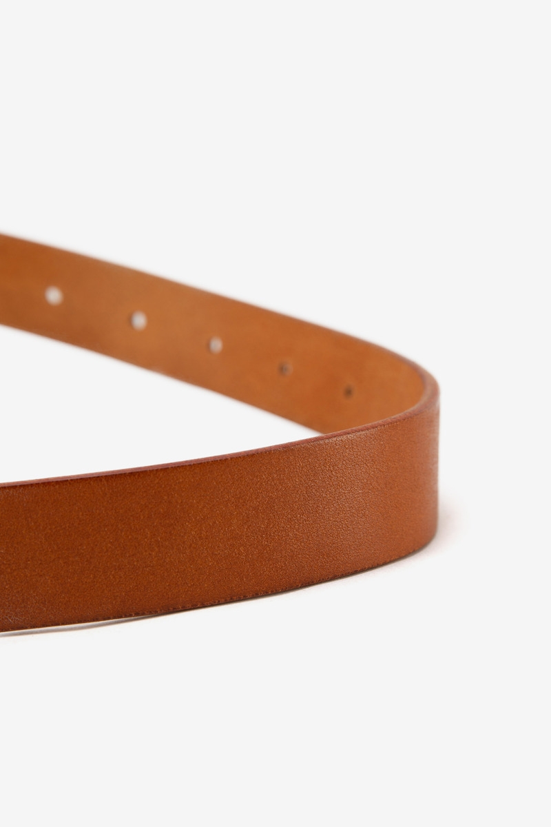 Italian waxed leather Belt (light brown)-3