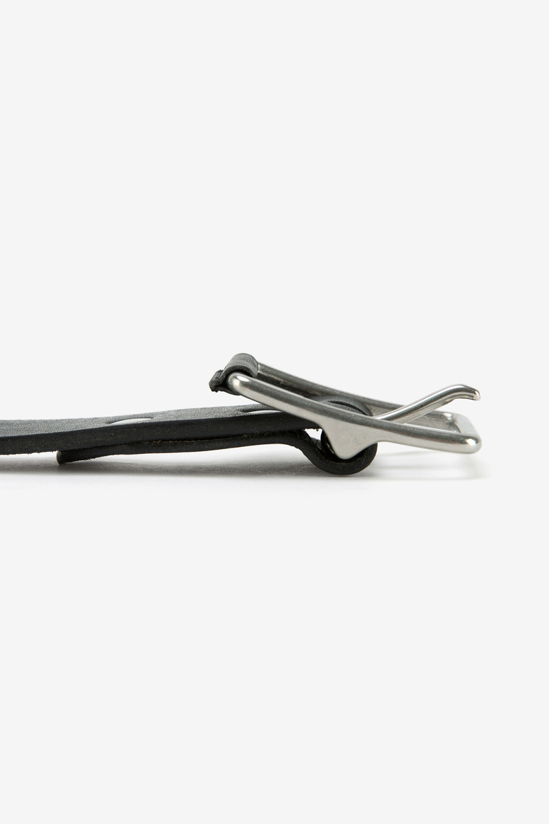 Italian waxed leather Belt (black)-3