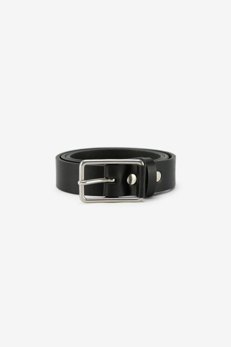Italian waxed leather Belt (black)-5